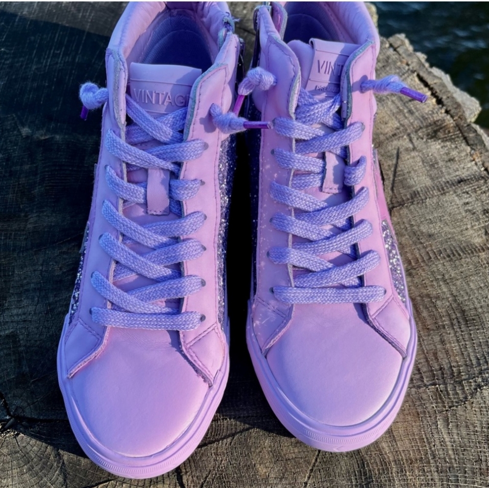 πVINTAGE HAVANA'S LIMITED EDITION BNIB DIP DYE PURPLE ALEXIS SNEAKERS SIZE 6 - Picture 7 of 15